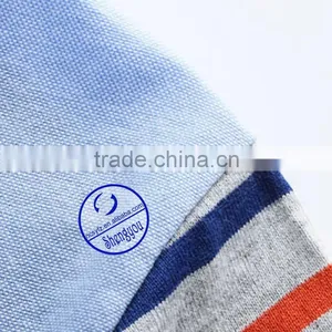 Custom Yarn-dyed Cotton Fabric Adults Short Sleeve Striped Polo t Shirt thumbnail-4