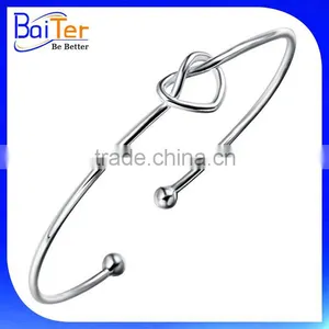 Tie the Love Knot Cuff Bracelets, Tie The True Bangle,925 Sterling Silver Love Knot Bracelet Wholesale thumbnail-1