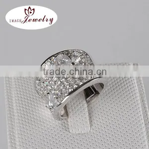 Gorgeous 925 Sterling Silver Finger Ring Design With Rhodium Plated Shiny CZ Diamond thumbnail-1