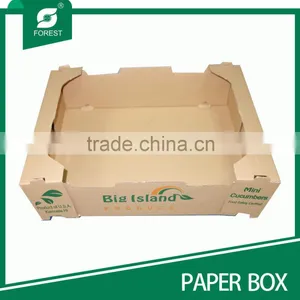 BROWN PRINTED PAPER TRAY FOR VEGETABLE LIKE MINI CUCUMBERS thumbnail-1