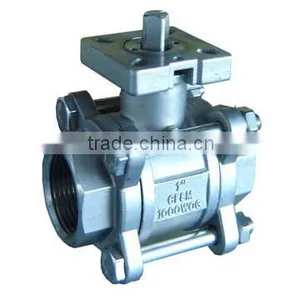 3PC Stainless Steel Ball Valve With Mounting Plate thumbnail-1