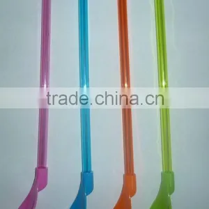 PVC Hard Plastic Drinking Straw With Spoon BPA Free thumbnail-1