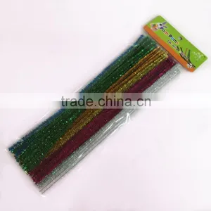 Factory Supply DIY Crafts 0.6*30cm Tinsel Glitter Pipe Cleaners Chenille Stems Toys for Kids or Wedding Party Decoration thumbnail-2