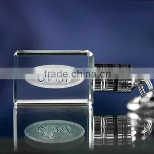 Ford Car Logo Crystal Glass Keyrings Promotional With Led Light thumbnail-1