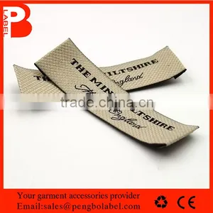 Custom Brand Name Logo Design Neck Woven Label for Shirts thumbnail-1