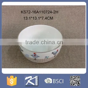 Interesting Rooster Theme Pringting Stoneware Ceramic Bowls thumbnail-2