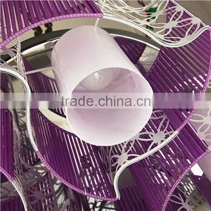 Nice Apperance Fabric Ceiling Lights E27 Base Purple Iron LED Ceiling Lights thumbnail-3
