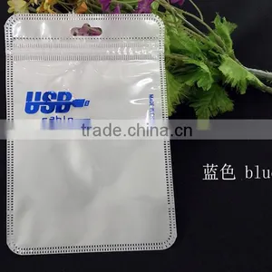 Mobile Phone Accessories Plastic Bags/white Printing USB Plastic Bags With Zipper/ thumbnail-6