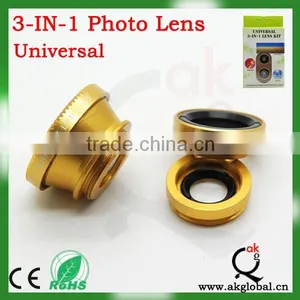 China Supplier Universal Clip 3 in 1 Lens Fisheye Wide Angle Macro Mobile Phone Lens thumbnail-3