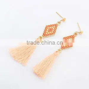 Popular Fashion Women Gold Earrings Designs Bead Earring Tassel Earrings thumbnail-2