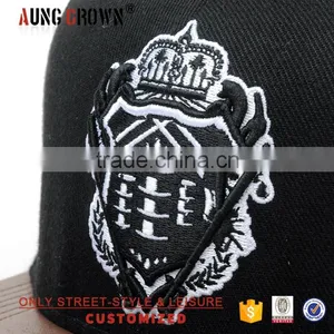 New Leather Hat/cap Leather/6 Panel Leather Brim Snapback Hat thumbnail-4