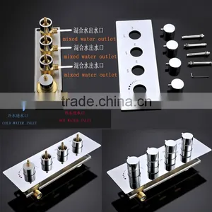 Contemporary High Pressure 4 Handle 3 Way In Wall Bath Shower Faucet Hot Cold Mixing Water Control Valve thumbnail-2