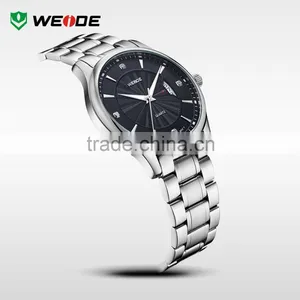 WEIDE Stainless Steel Elegance Mens Custom Logo Quartz Watch 5 Atm Water Resistant thumbnail-4