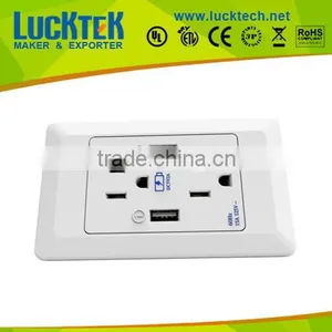2*Gangs American Power Wall Socket Outlet With 2*USB Ports,wall Plate Socket,wall Mount Power thumbnail-1