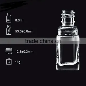 1/2OZ Glass Nail Polish Refillable Glass Bottles With Cap and Brusher Factory thumbnail-3