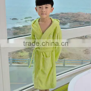 Wholesale Satin Robe Microfiber Funny Kids Bathrobe With Hooded thumbnail-1