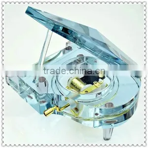 Lignt Blue Crystal Blank Music Box for Decoration thumbnail-1
