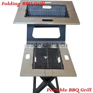 Portable Charcoal Grill for Picnics Camping Folding BBQ Grill thumbnail-1