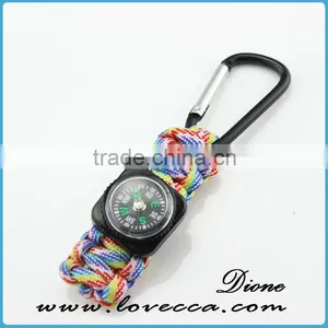 Woven Paracord Lanyard Keychain Outdoor Survival 7 Strand Flintstore Paracord Parachute Cord Lanyard Keyring Carabiner Hook Kits thumbnail-3
