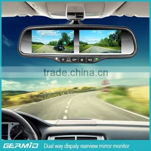 Germid High Brightness Double Screen Rearview Mirror With Lcd Monitor With Rca Input ,rear View Wireless Camera thumbnail-1