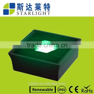 High Luminous Blue Integrated Road Edge Solar Paver Light thumbnail-1
