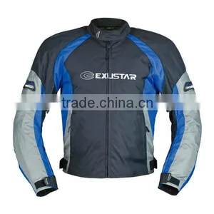 Waterproof, Removable Inner, Protectors, Elastic Panels Motorcycle Blue Jacket thumbnail-1