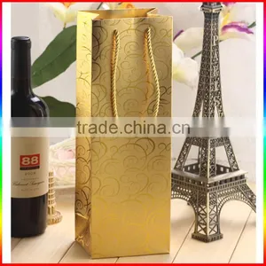Wine Gold Paper Bag, Gold Paper Wine Bag thumbnail-1