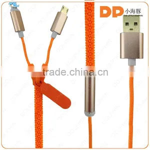 Charging and Sync Usb Data Cable Colorful Zipper Line Oem Logo Available for Phone Charger thumbnail-3