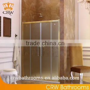 CRW FS1702 Glass Partition for Bathroom Sliding Frosted Bath Door thumbnail-1