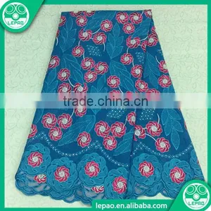 2016 New Arrival Net Embroidery Fabric Design Africa Guipure Lace Fabric With Beads thumbnail-4