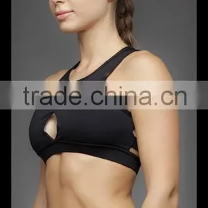 Women Wholesale Sports Bra With Mesh and Sexy Hole in the Front Yoga Fitness Sports Bra Office In Unite State (USA) thumbnail-3