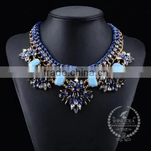 High Quality Vintage Colorful Acrylic Resin Chunky Statement Necklace Tin Alloy Fashion Women Pendant Necklace 6390070 thumbnail-2