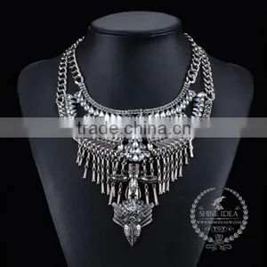 High Quality Vintage Colorful Rhinestone Chunky Statement Necklace Tin Alloy Fashion Women Pendant Necklace 6390064 thumbnail-2