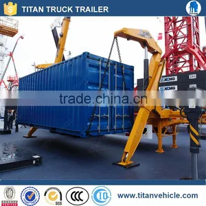 TITAN Factory Price 3 Axles 40 ft Two Movable Crane Hydraulic Container thumbnail-1