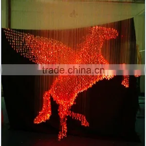 End Glow Full Color Crystal Chandelier Light Fiber Optic Pendant Lamp Amber Crystal Chandelier thumbnail-5