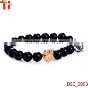 Classic Design Small Black Gay Agate Bead Bracelet thumbnail-1