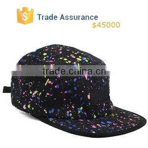 Splatter 5 Panel Cap Hat Custom 5 Panel Hat Fashion Printed 5 Panel Hat thumbnail-3