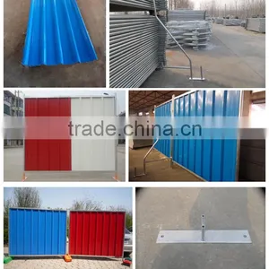 Haotian Blue Color Bond Corrugated Sheet Free Standing Temporary Steel Hoarding Panel Fencing thumbnail-6