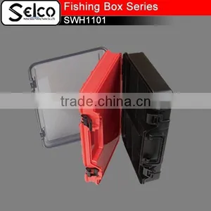 Black & Red Double Open High Qualityl Plastic Fishing Tackle Lure Box thumbnail-1