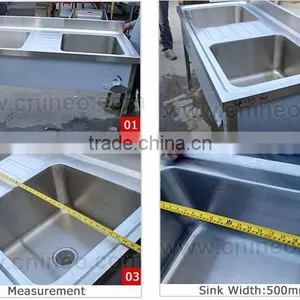 Kitchen Sink With Double Drain Board Restaurant Sink/stainless Steel Kitchen Sink for Hotel thumbnail-5