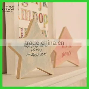 Wooden Ornament Engraved Wooden Star Decorative Wood Stars thumbnail-1