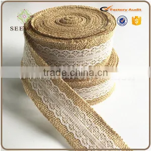 2017 Natural Jute With Lace Ribbon Gift Pack Ribbon thumbnail-1