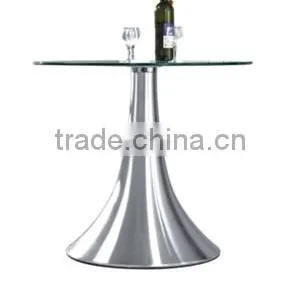 Tempered Glass Top Brushed Steel Horn Base Cocktail Table Bar Table LQ- GT33 thumbnail-1