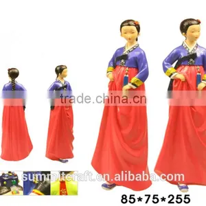 Creative Red Traditional Skirt Hanbok Hot Sale Resin South Korean Souvenir thumbnail-1