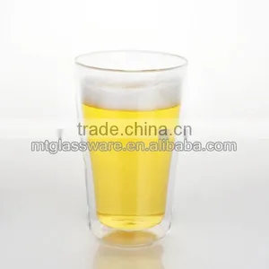 Hand Made Promotional 562ml Double Wall Clear Beer Glass thumbnail-1