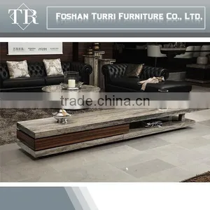 Luxury Long Wooden TV Stand With Luxury Marble Top thumbnail-5