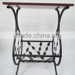 New Metal Leaf Design Magazine Table Tempered Wooden Top Coffee Table thumbnail-2