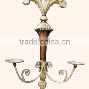MW-0011-01 Antique Gold and Silver Hanging Wall Candle Holder With Metal thumbnail-2