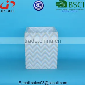 New Design Whitewash and Glazed Ceramic Planters Square Flower Pots thumbnail-2