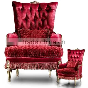 Luxurious Royal Solid Wood King Chair With Wheels, Imperial Carved Wooden Throne Armchair With Golden Tassel BF12-04264c thumbnail-4